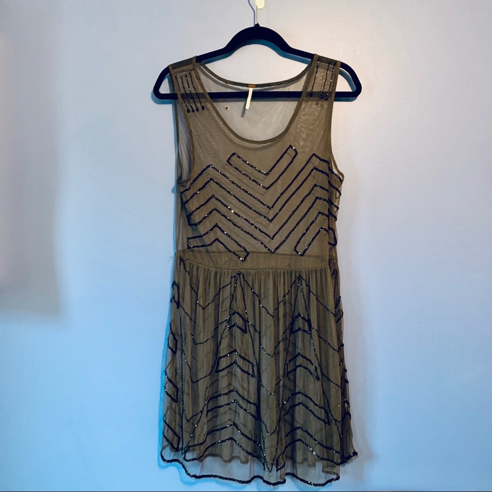 Free people mesh beaded slip